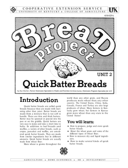 4JH-02PA: Bread Project Unit 2: Quick Batter Breads