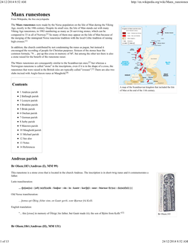 Manx Runestones from Wikipedia, the Free Encyclopedia