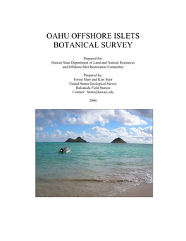 Oahu Offshore Islets Botanical Survey