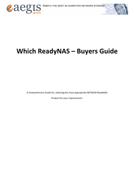Which Readynas – Buyers Guide
