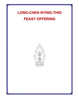 Long-Chen Nying-Thig Feast Offering