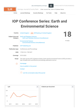 IOP Conference Series: Earth and Environmental Science