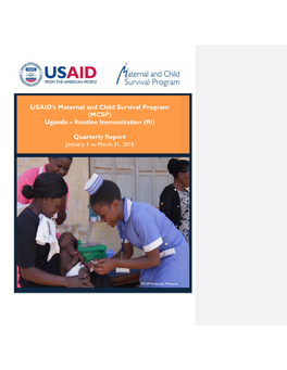 (MCSP) Uganda – Routine Immunization (RI) Quarterly Report
