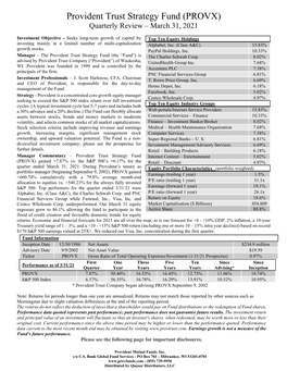 Top Ten Equity Holdings Investing Mainly in a Limited Number of Multi-Capitalization Alphabet, Inc