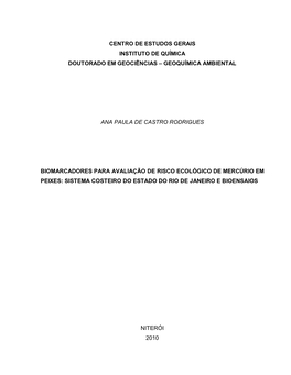 Geoquímica Ambiental Ana Paula De Castro Rodrigues