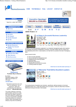 Business Summaries - Catalog of Book Summaries