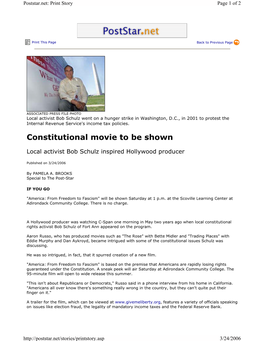 Constitutional Movie to Be Shown