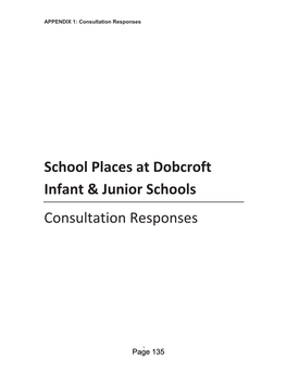 School Places at Dobcroft Infant & Junior Schools Consultation Responses