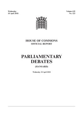 Whole Day Download the Hansard Record of the Entire Day in PDF Format. PDF File, 1.16
