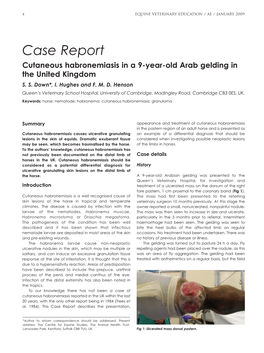 Case Report Cutaneous Habronemiasis in a 9-Year-Old Arab Gelding in the United Kingdom S