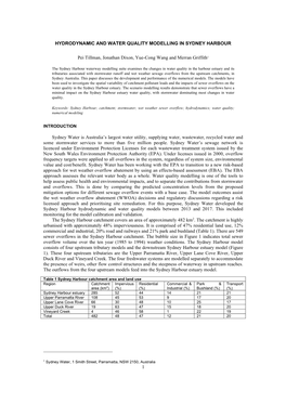 1 Hydrodynamic and Water Quality Modelling in Sydney