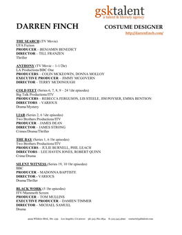 Darren Finch Resume