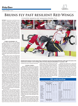 Bruins Fly Past Resilient Red Wings
