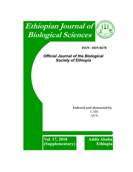 Ethiopian Journal of Biological Sciences Volume 17, Supplementary (2018)