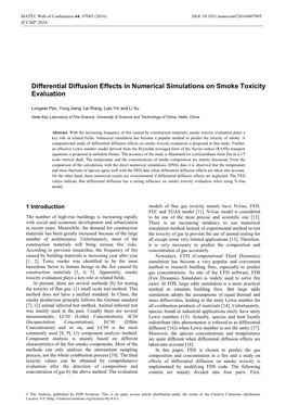 Differential Diffusion Effects in Numerical Simulations on Smoke Toxicity Evaluation