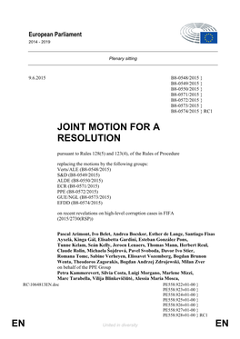 En En Joint Motion for a Resolution