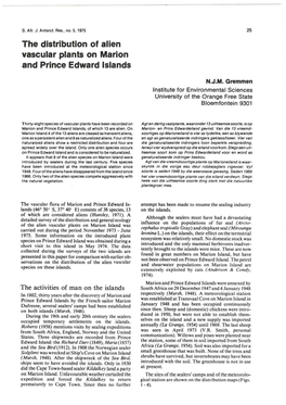 The Distribution of Alien Vascular Plants on Marion and Prince Edward Islands