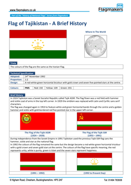 Flag of Tajikistan - a Brief History