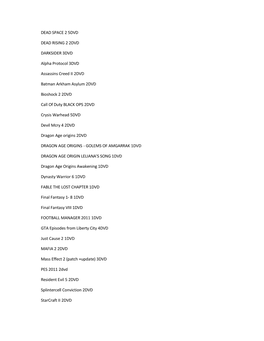 DEAD SPACE 2 5DVD DEAD RISING 2 2DVD DARKSIDER 3DVD Alpha