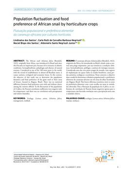 Population Fluctuation and Food Preference of African Snail By