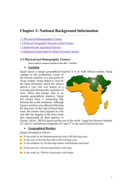 Chapter 1: National Background Information