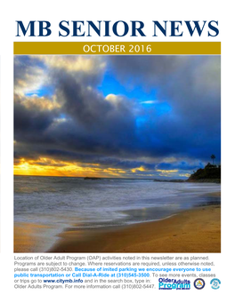 October Newsletter with CALENDAR 2016Rev.Pub