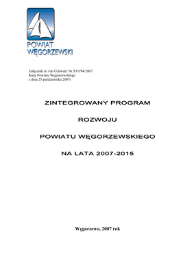 Zintegrowany Program Rozwoju Powiatu Węgorzewskiego