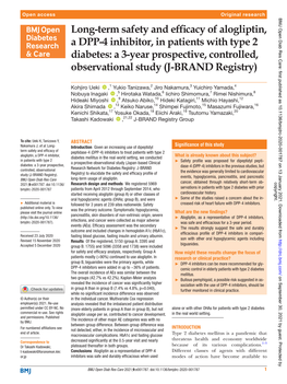 Long-Term Safety and Efficacy of Alogliptin, a DPP-4 Inhibitor, In