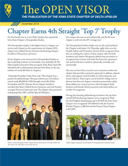 The OPEN VISOR the PUBLICATION of the IOWA STATE CHAPTER of DELTA UPSILON