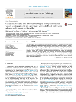 Characterization of a New Helicoverpa Armigera Nucleopolyhedrovirus Variant Causing Epizootic on a Previously Unreported Host, H