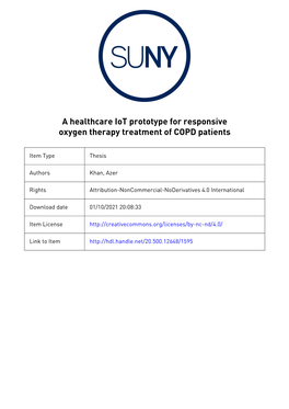 A Healthcare Iot Prototype for Responsive Oxygen Therapy Treatment of COPD Patients