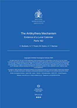 The Antikythera Mechanism Evidence of a Lunar Calendar Parts 1&2