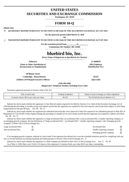 Bluebird Bio, Inc