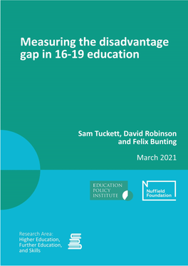Disadvantage Gap. Secondly, the Type and Level of Qualification Entered Explains One Third of the Gap