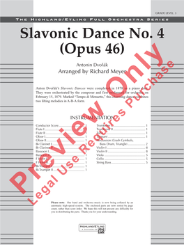 Slavonic Dance No. 4 (Opus 46)