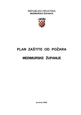 Plan Zaštite Od Požara Međimurske Županije