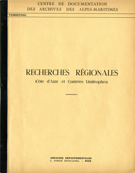 Recherches Régionales N°64