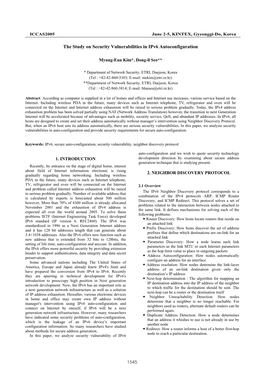 The Study on Security Vulnerabilities in Ipv6 Autoconfiguration