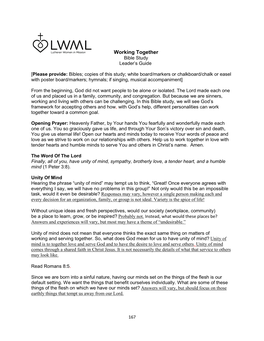 Working Together Bible Study Leader’S Guide