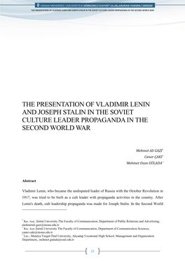 The Presentation of Vladimir Lenin and Joseph Stalin in the Soviet Culture Leader Propaganda in the Second World War