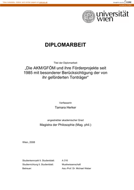 Diplomarbeit