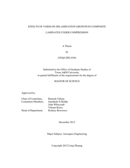 Effects of Voids on Delamination Growth in Composite