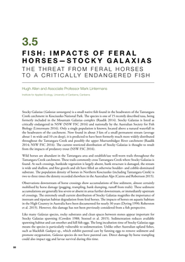 Fish: Impacts of Feral Horses—Stocky Galaxias the Threat from Feral Horses to a Critically Endangered Fish