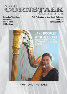 JANE HOCKLEY with HER HARP to Perform at a Concert in the Historic Opera House at Gulgong