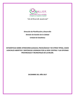 Dirección De Planificación Y Desarrollo División De Gestión De La Calidad Unidad De Estadística