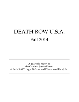 Death Row U.S.A.: Fall 2014