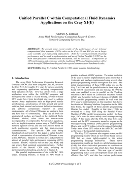 Unified Parallel C Within Computational Fluid Dynamics Applications on the Cray X1(E)