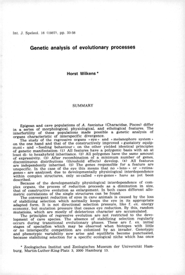 Genetic Analysis of Evolutionary Processes