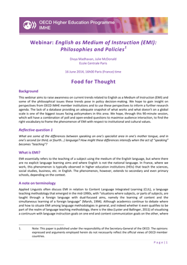 Webinar: English As Medium of Instruction (EMI): Philosophies and Policies1