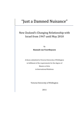 "Just a Damned Nuisance": New Zealand's Changing Relationship